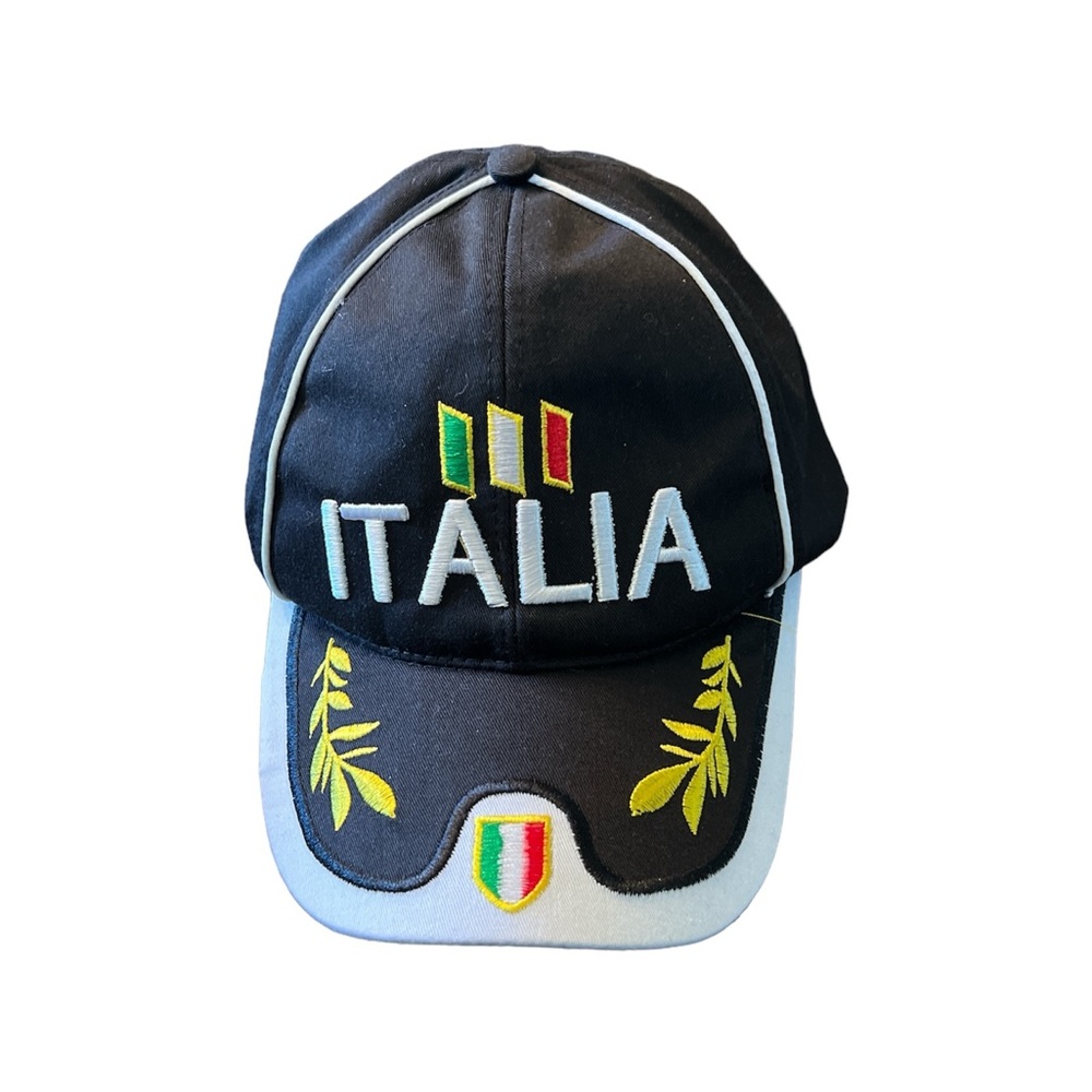 Cap Men’s Italia Design Black&White embroidered adjustable back